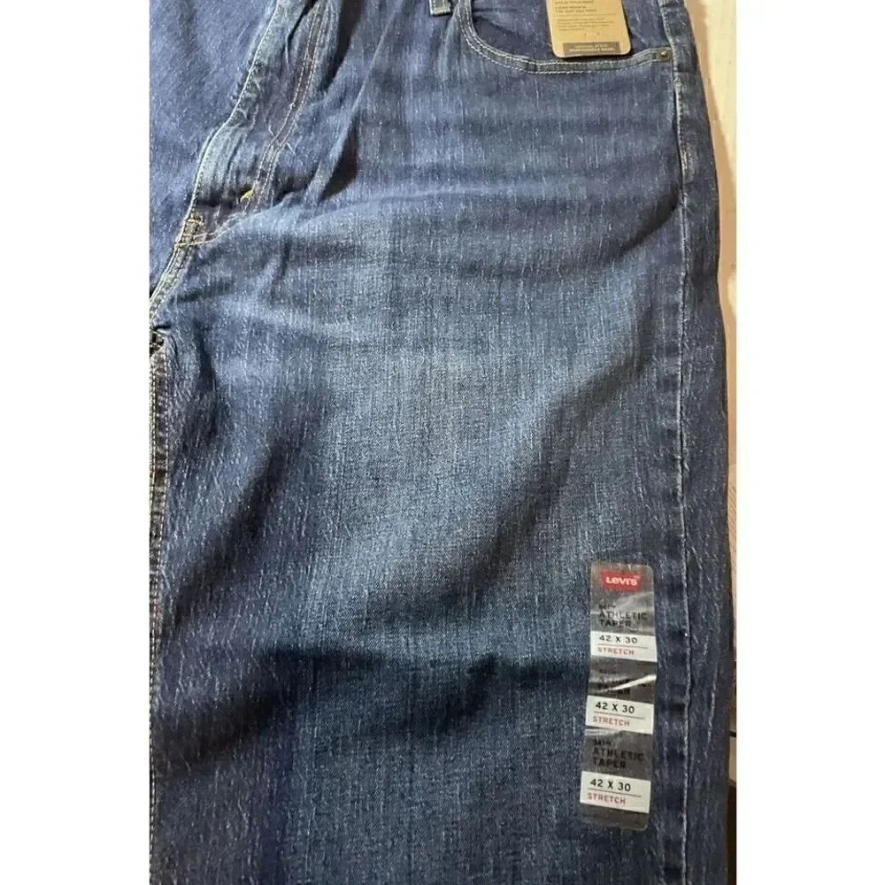 Levis Mens Jeans 541 Athletic Taper Size 42 x 30 Stretch Blue